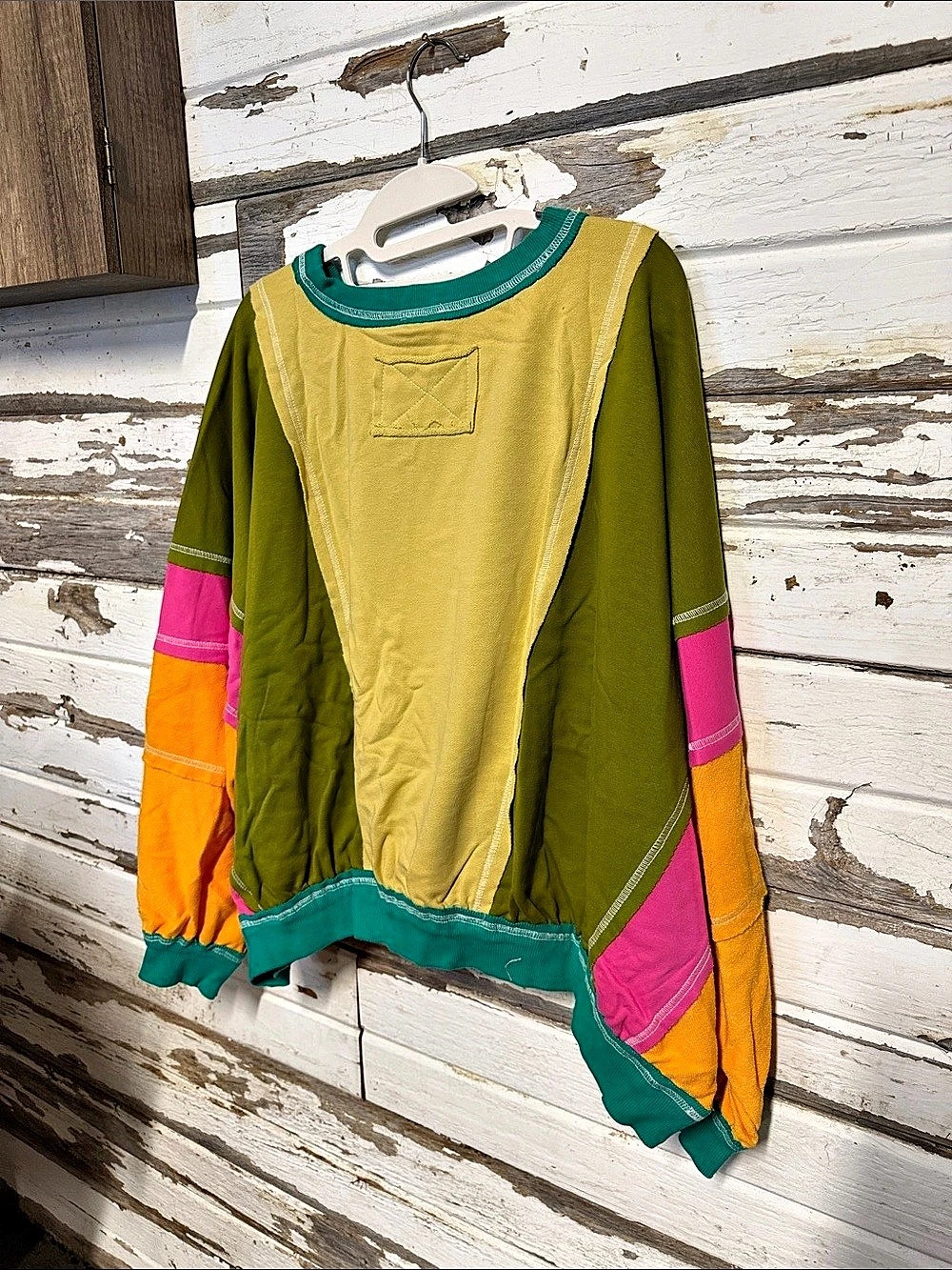 BIBI Color Block Long Sleeve Top NWT - Picture 5 of 7
